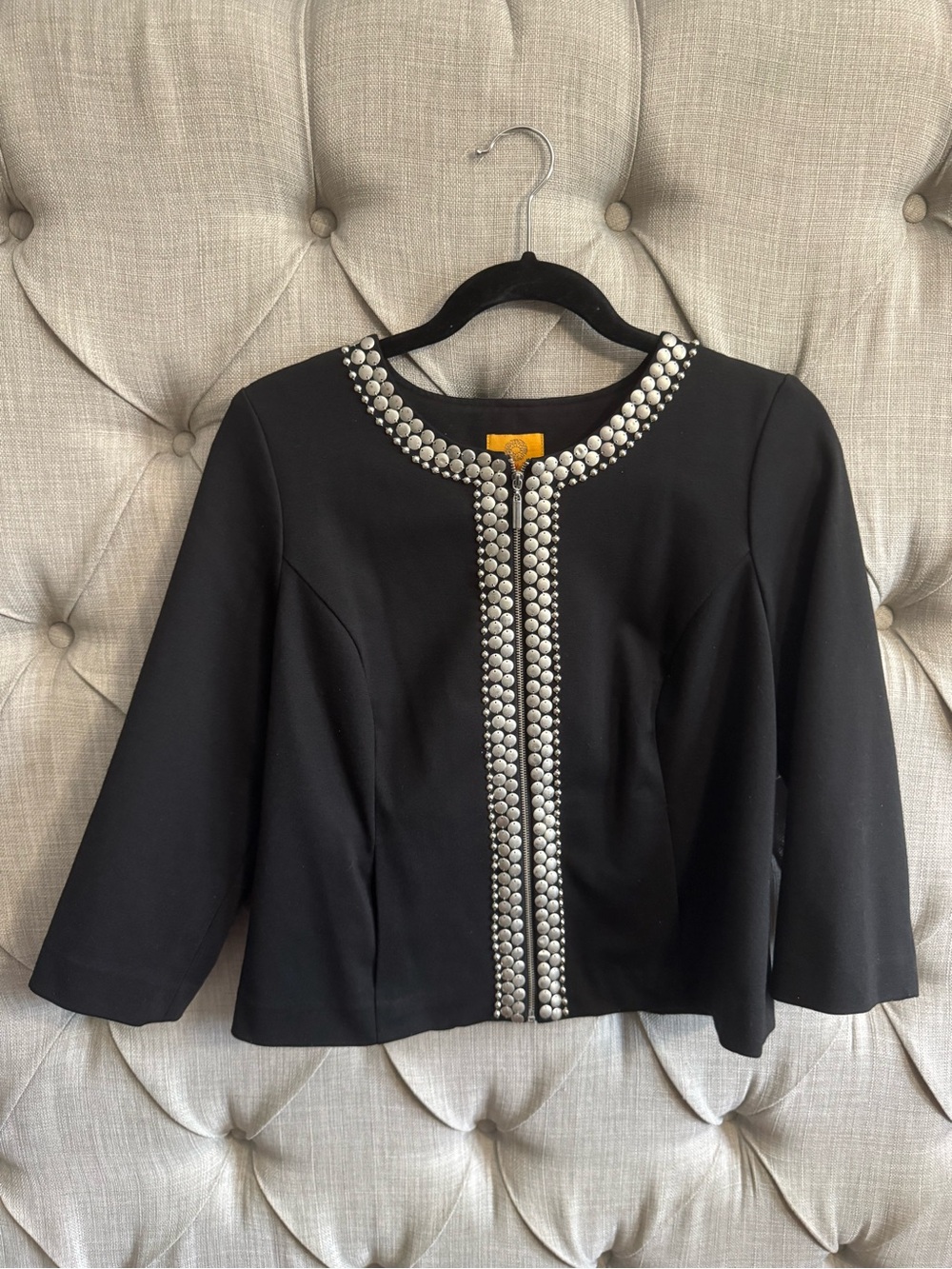 Ruby Rd. Black Jacket with Pearl Trim